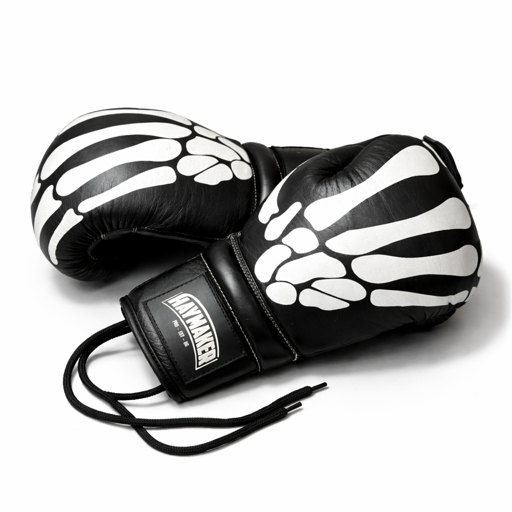 BONE EDITION | BLACK | PRO FIGHT STYLE 100% LEATHER