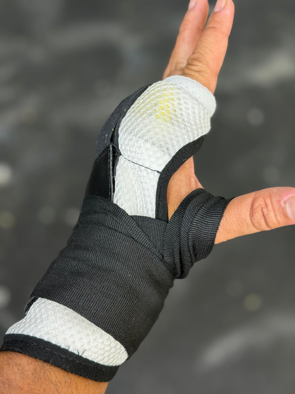 White and Black Boxing Hand Wraps, Pro Edition Pair